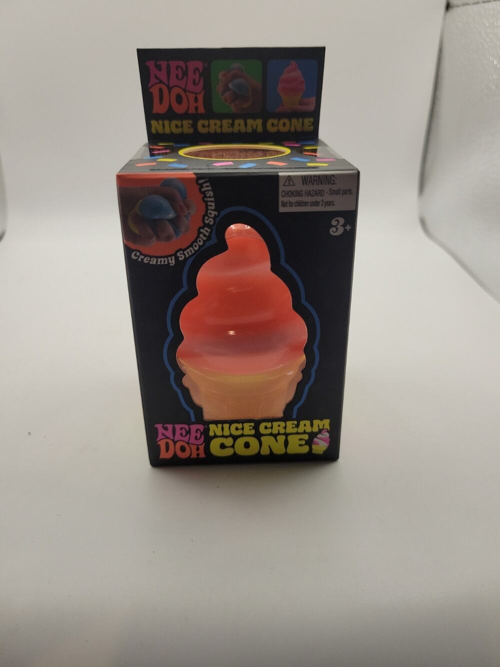 Schylling NeeDoh Nice Cream Cone Orange New in Box Authentic Nee Doh